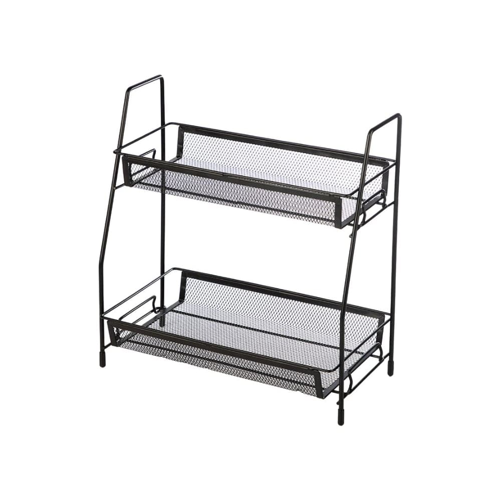 Этажерка настольная двухуровневая Mallony L’ordine Nero, 31,5x17x33 см 107588