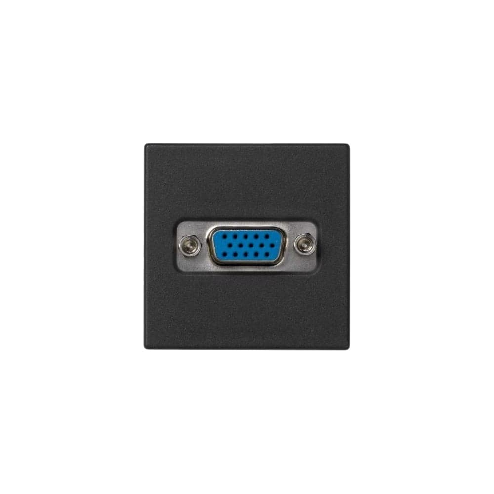 Плата с разъёмом VGA Simon, D-sub, 15 pin, К45, винтовой зажим, мама, графит K100B-14