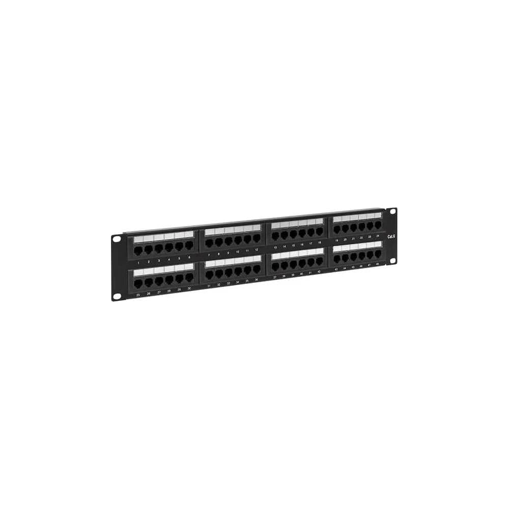 Патч-панель EKF TERACOM CS 19'' Cat.6A 1U полный экран STP 24 порта RJ-45 Dual IDC с органайзером TRCS-PPNL-6ASTP-1U24