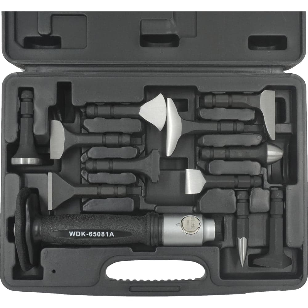 Набор для рихтовки кузова автомобиля WIEDERKRAFT в пластиковом кейсе, 12 предметов WDK-65081A