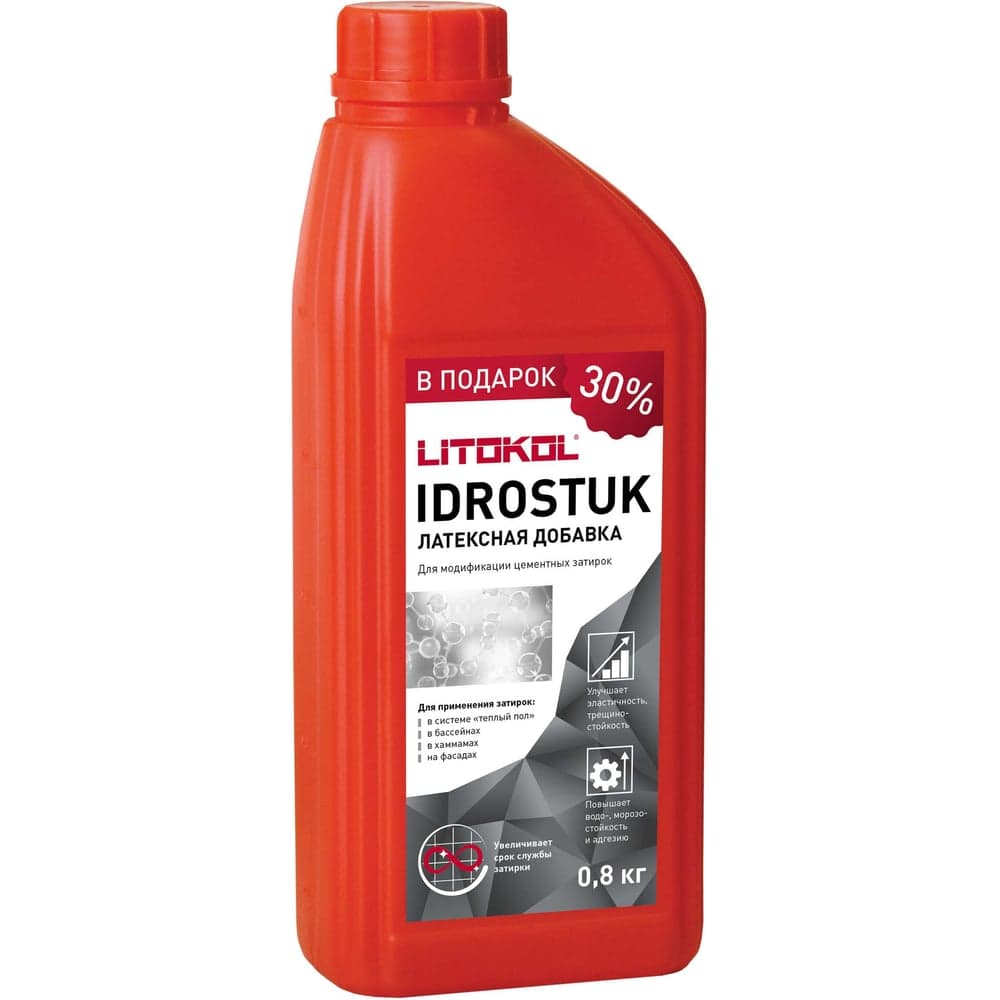 Латексная добавка для затирок LITOKOL IDROSTUK 0,8 кг 112020008 - 2