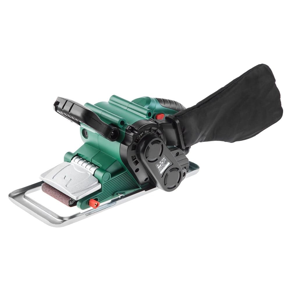 Ленточная шлифовальная машинка Hammer Flex 800Вт 120-290м/мин лента 75x457мм рамка, струбцины 2шт LSM800B 158564