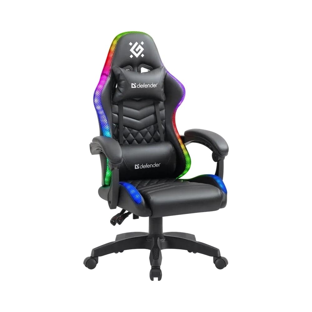 Игровое кресло DEFENDER Core черный, RGB, класс 4, полиуретан 64047