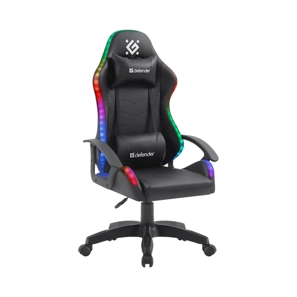 Игровое кресло DEFENDER Factor X RGB, черный, класс 2, полиуретан 64045