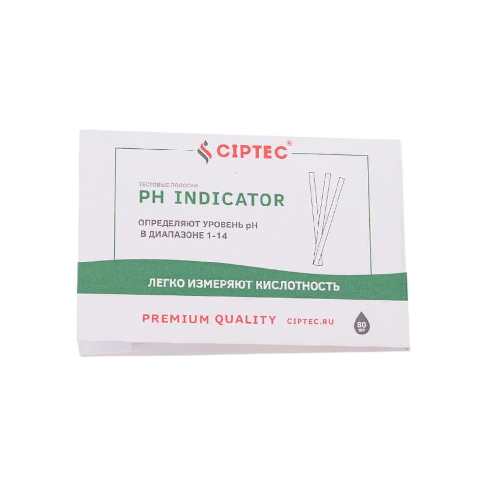 Лакмусовая индикаторная бумага CIPTEC PH INDICATOR для определения уровня pH, 1 уп. (80 шт.) ciptecphindicator