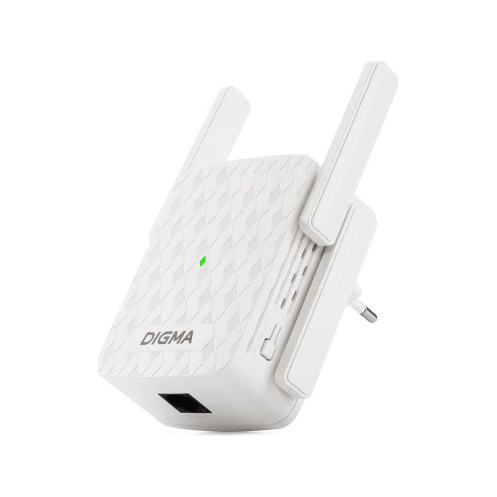 Повторитель беспроводного сигнала DIGMA D-WR310 (D-WR310V2) N300 Wi-Fi белый 1995713