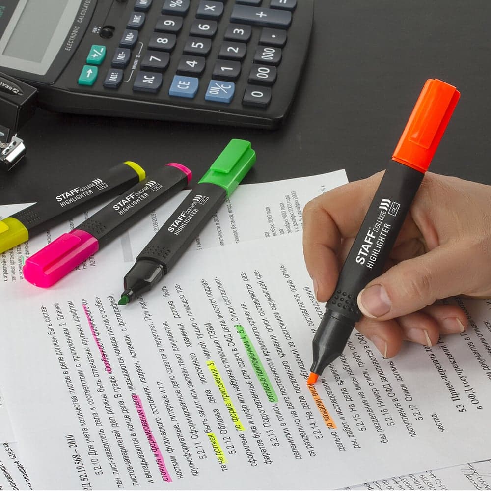 Набор текстовыделителей Staff STICK 4 шт, ассорти, линия 1-4 мм 151501