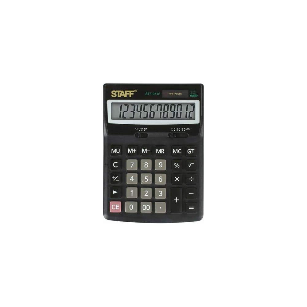 Настольный калькулятор STAFF STF-2512 170х125мм, 12 разрядов, двойное питание, 250136