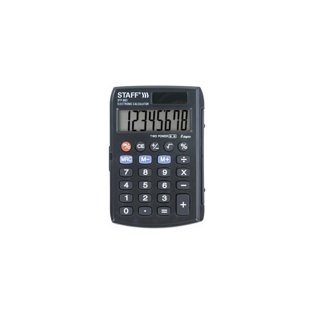 Карманный калькулятор STAFF STF-883 95х62мм, 8 разрядов, двойное питание, 250196