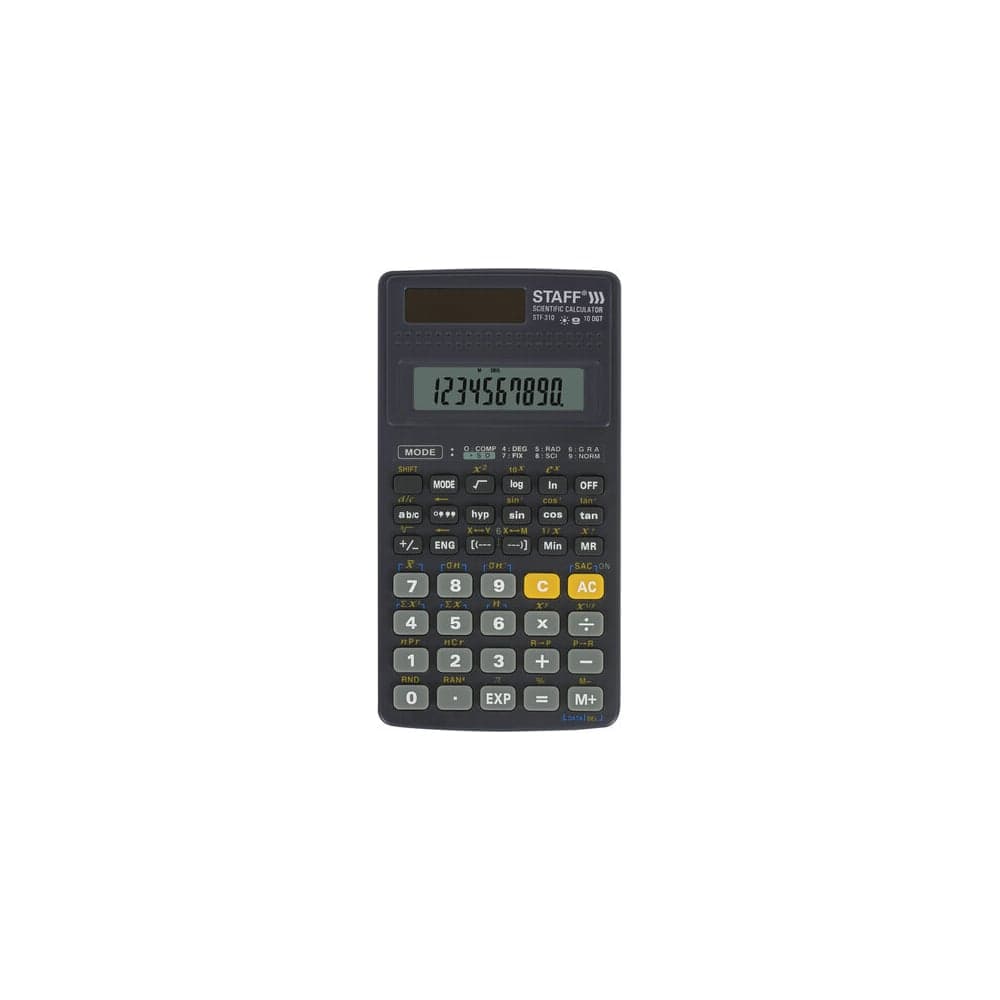 Инженерный калькулятор STAFF STF-310 142х78мм, 10+2 разрядов, двойное питание, 250279