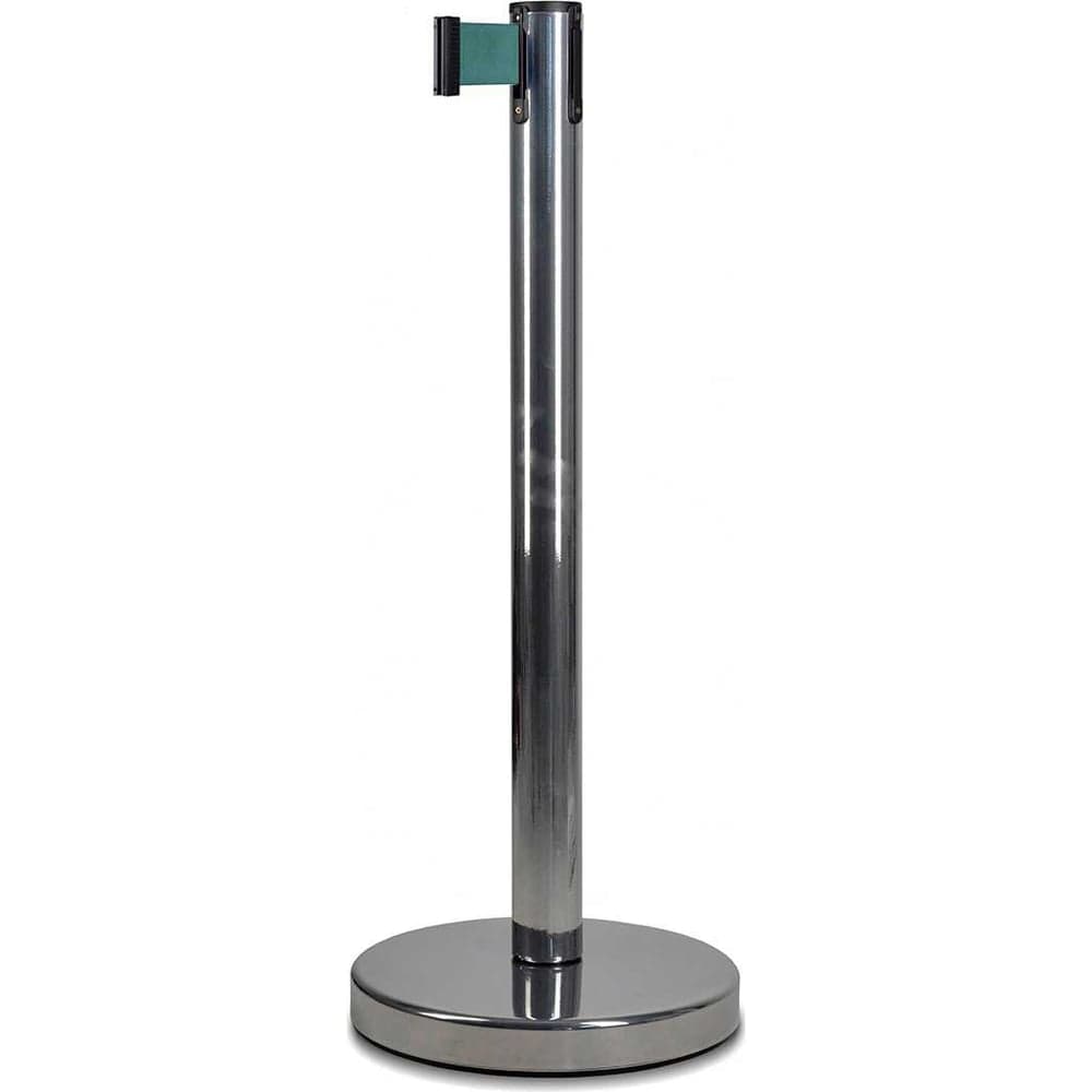 Стойка ограждения RUSBARRIER с лентой 3 м BSLN-326333 CHROME green