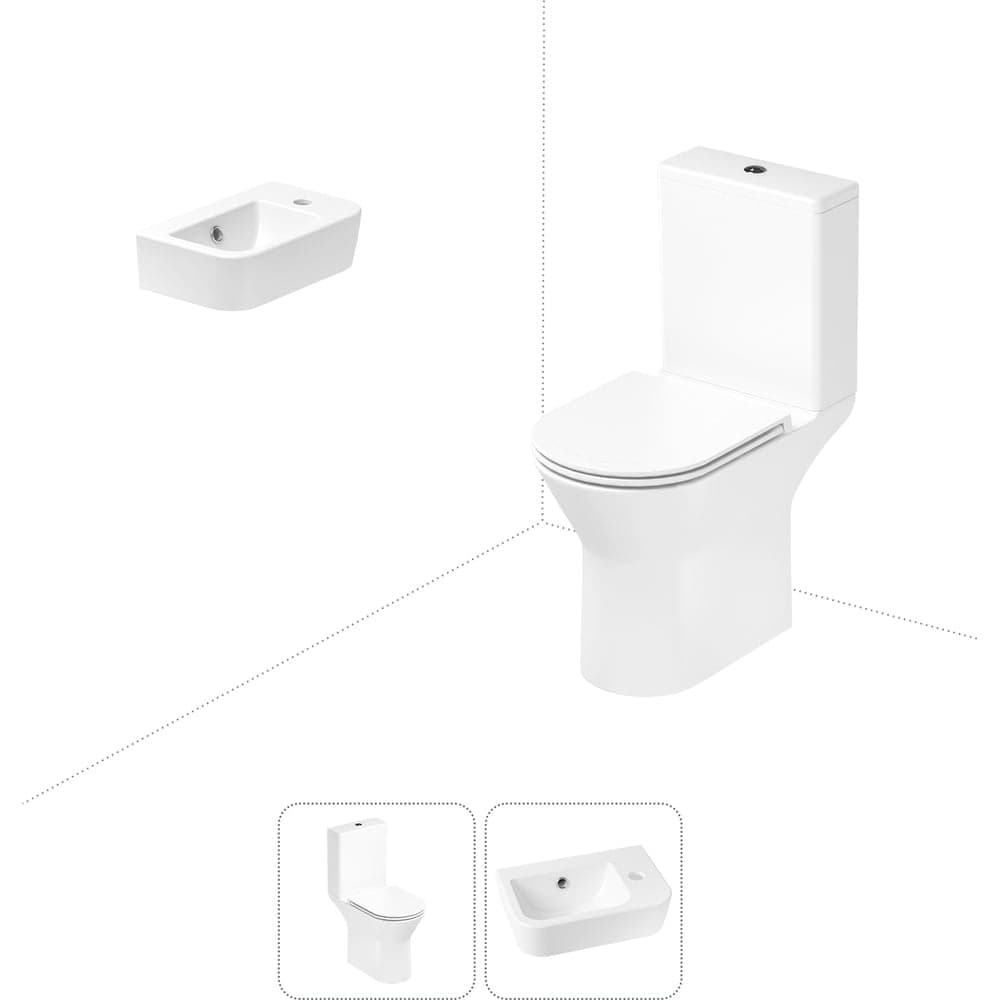 Безободковый напольный унитаз Lavinia Boho Elegant Rimless в комплекте 2 в 1 202008294