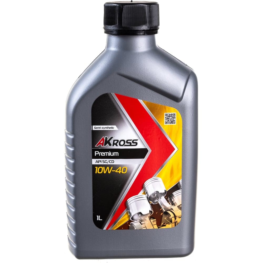 Моторное масло AKross PREMIUM полусинтетическое, 10W-40, SG/CD, 1 л AKS0006MOS