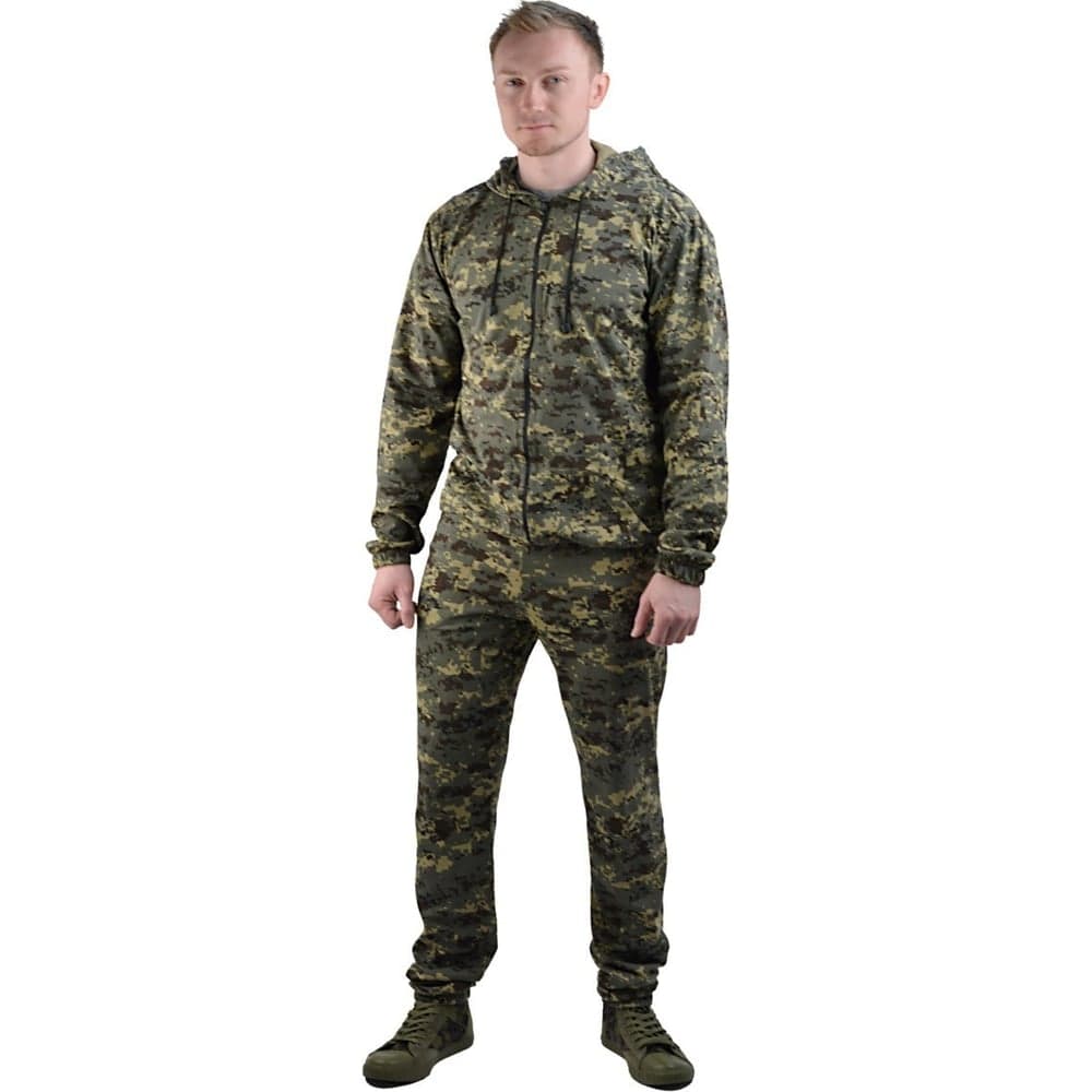 Костюм трикотажный URSUS "ТИР-3" серо-зеленая цифра куртка/брюки, 100% хлопок КОС304/48-50