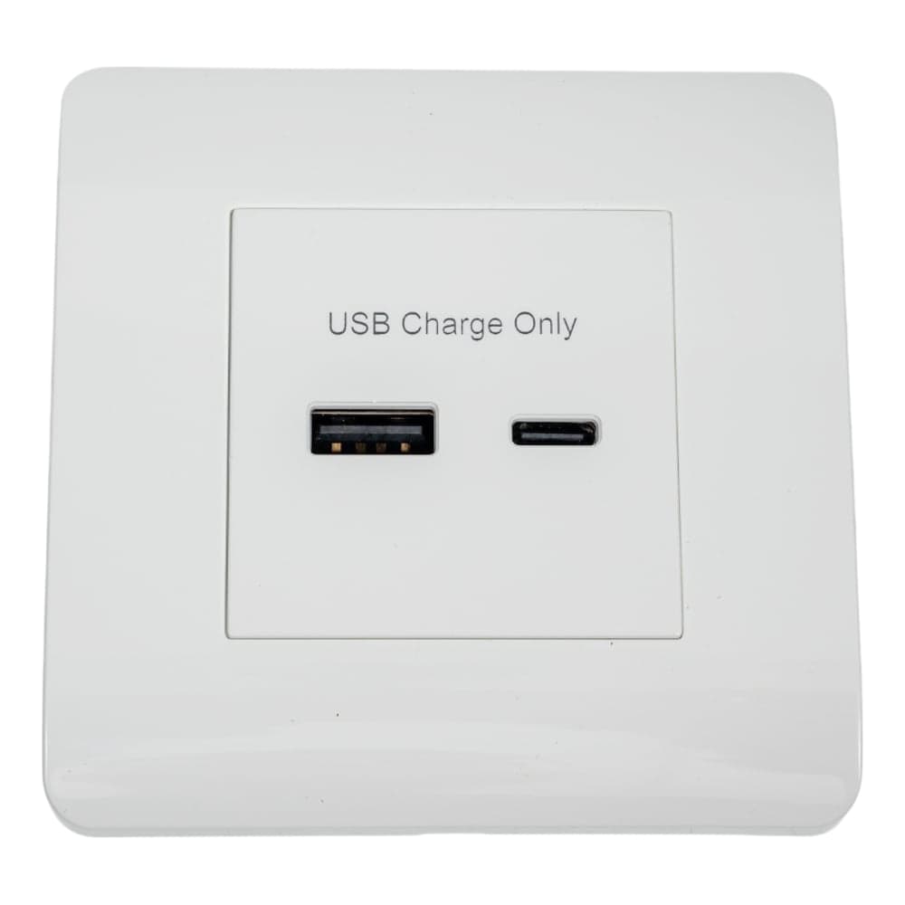 Розетка CHINT USB NEW3-E тип A+C 5В/2.1А белый 431551