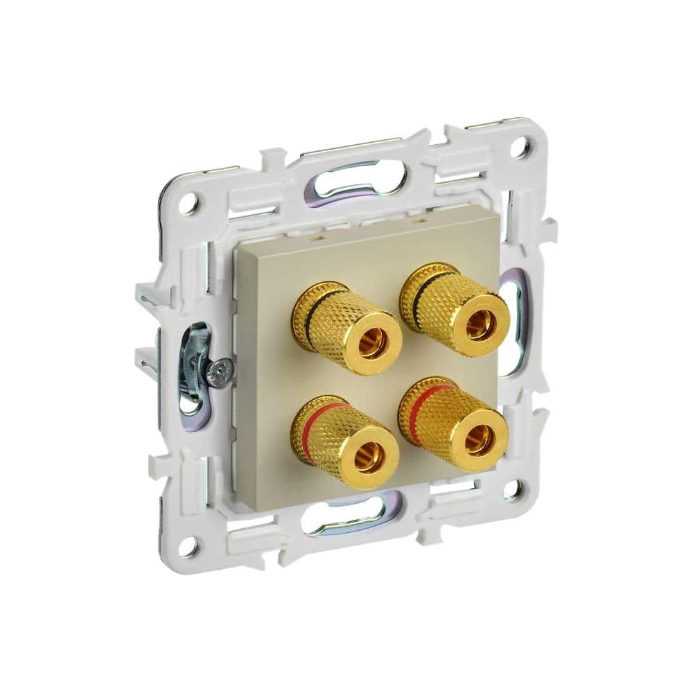 Аудиорозетка 4-местная IEK SKANDY SK-A01B бежевый SK-S40-K10