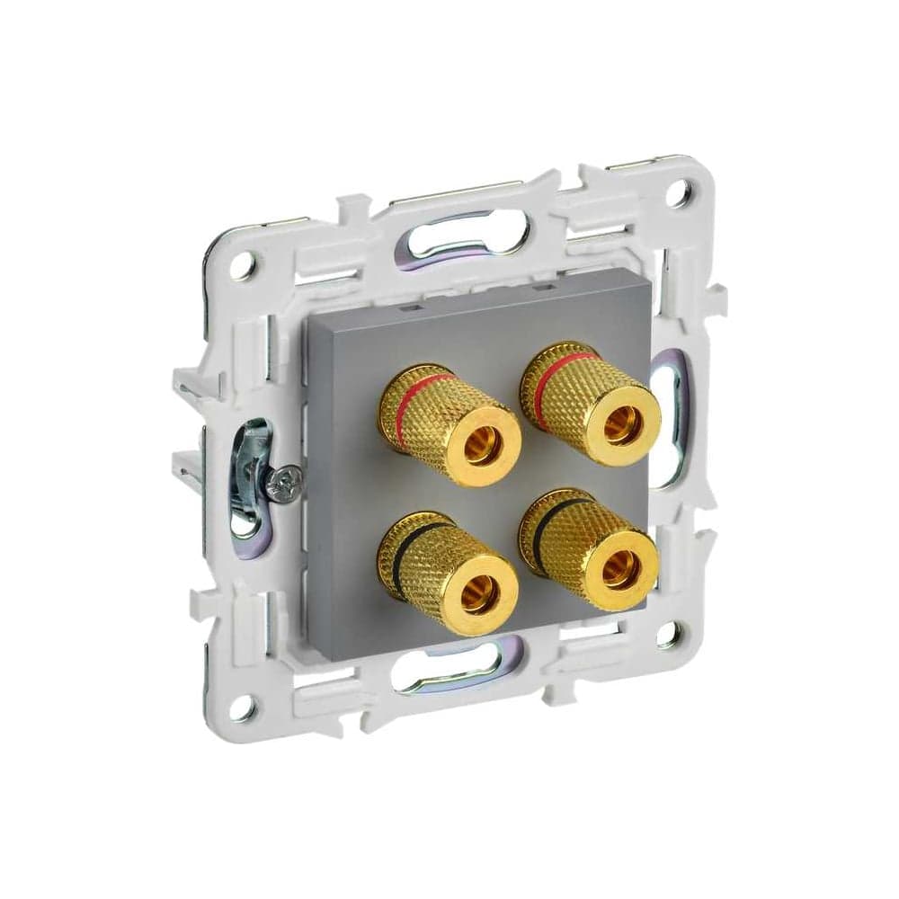 Аудиорозетка 4-местная IEK SKANDY SK-A01Gr серый SK-S40-K03
