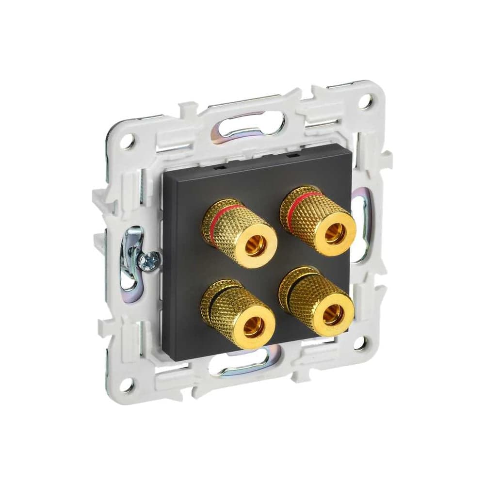 Аудиорозетка 4-местная IEK SKANDY SK-A01T титан SK-S40-K48