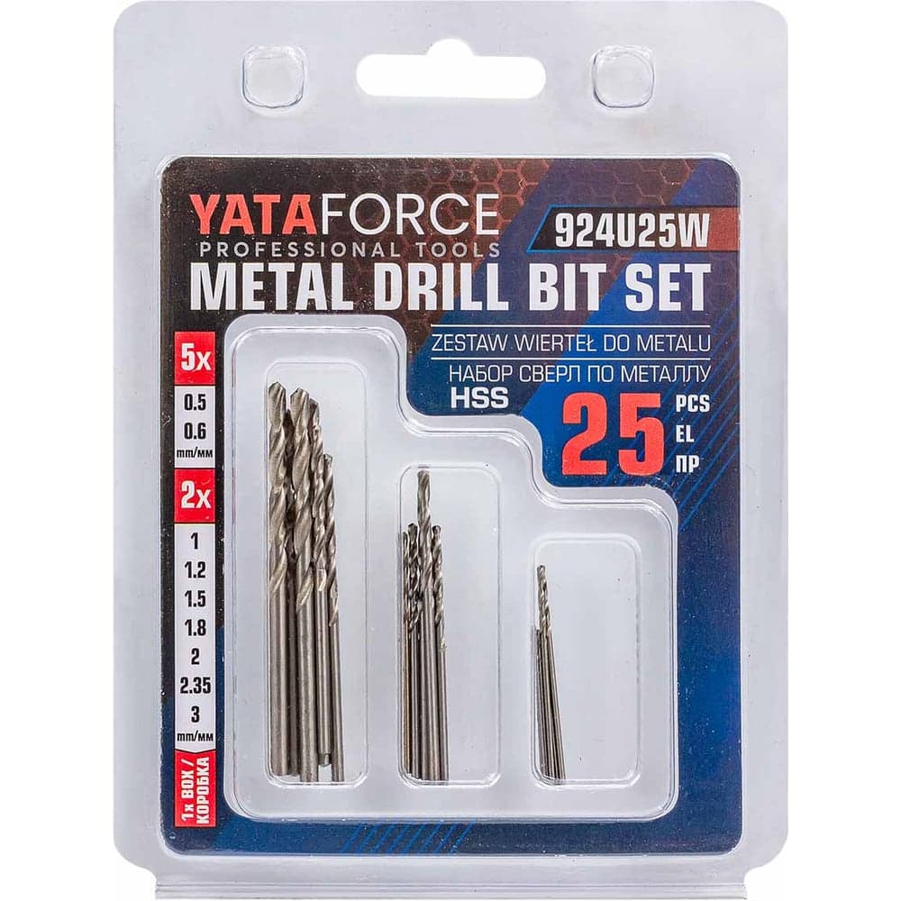 Набор сверл по металлу, YATAFORCE 25 предметов YF-924U25W(60723)