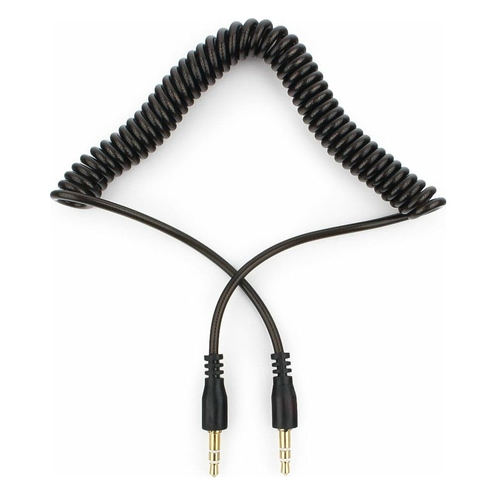 Аудио кабель Cablexpert спиральный Jack 3.5(M)/Jack 3.5(M), 3pin, 1.8 м, черный, пакет CCA-405-6