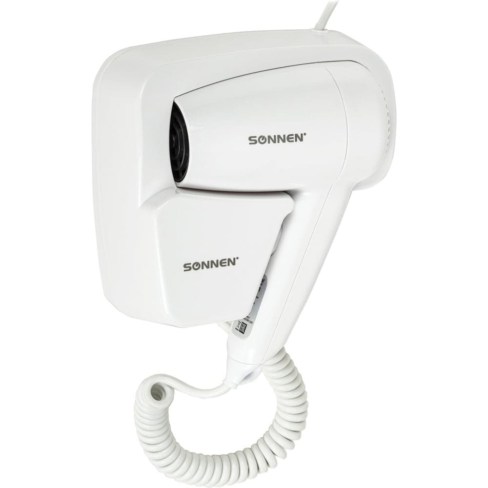 Фен для волос настенный SONNEN hd-2101 ultra plus, 1300 вт, 2 скорости, белый, 608481