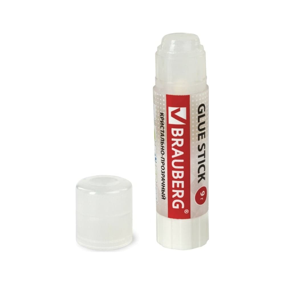 Клей-карандаш BRAUBERG Crystal 9 г, прозрачный 227967