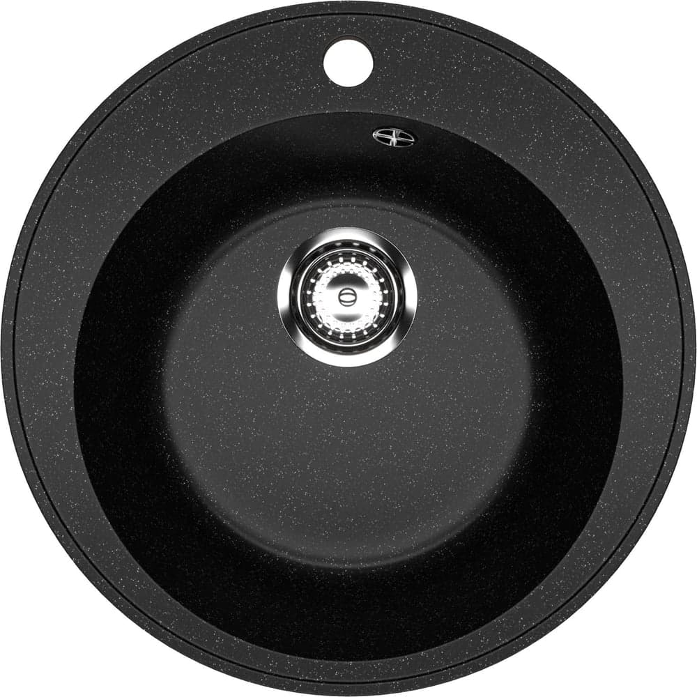 Мойка для кухни Bauedge BAU Dream Pro D 48, без выпуска, черный камень PR0002