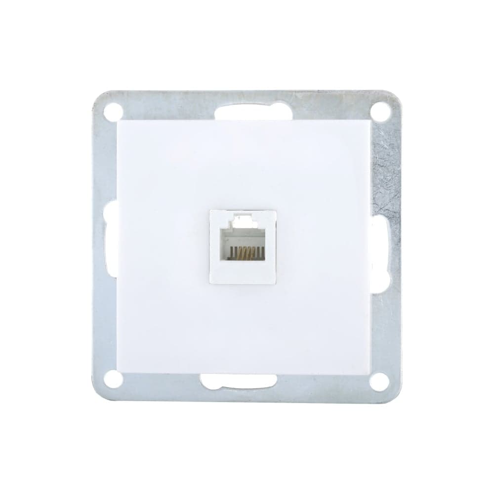 Розетка телефонная LK Studio RJ-12 с накладкой (белый) LK 80 845504-1