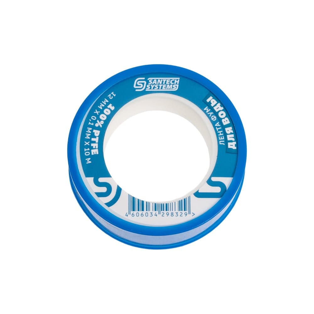 Лента ФУМ SantechSystems PTFE, катушка 12х0,1 мм, 10 м, вода 108-1451