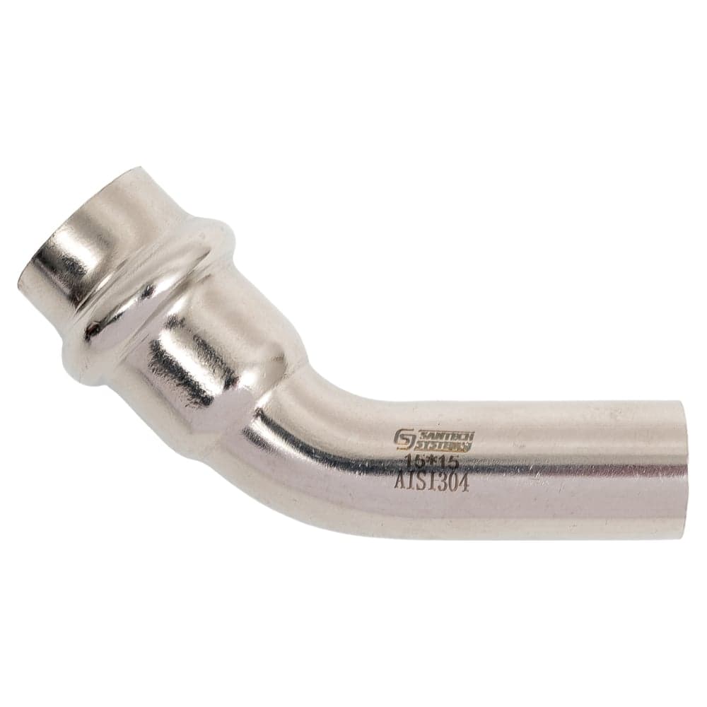 Отвод SantechSystems нержавеющая сталь AISI 304, Дн15x45 гр, пресс/труба 129-8941