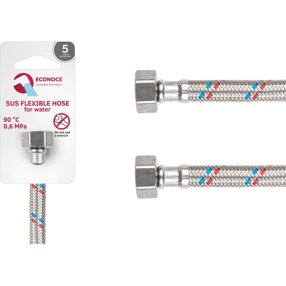 Гибкая подводка ECONOCE SUS, гайка 1/2" - гайка 1/2", 50 см EC020050