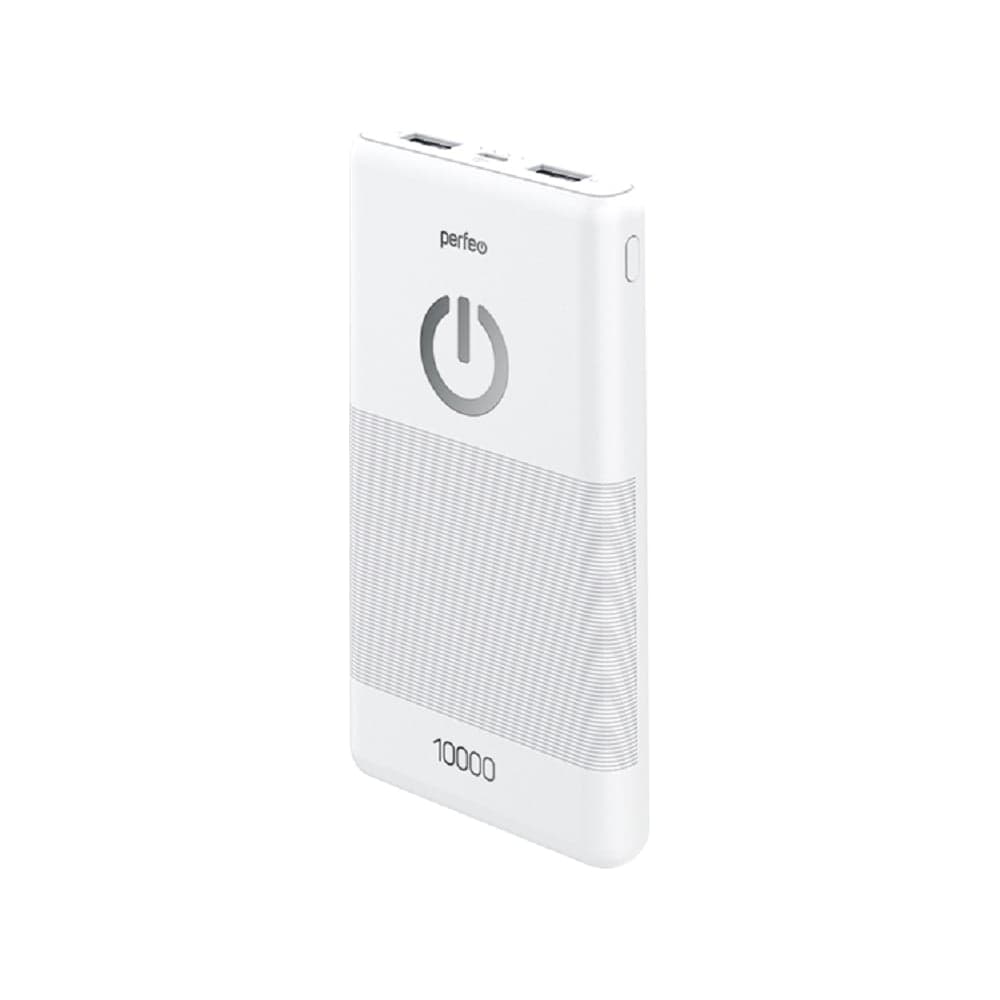 Внешний аккумулятор Perfeo Powerbank 10000 mah Micro usb In Out USB 1 А, 2.1A White 30013893