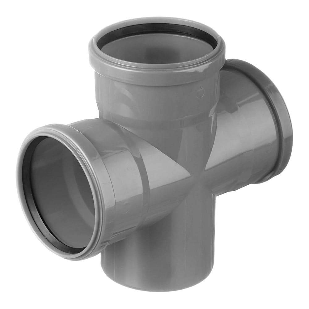 Крестовина внутренней канализации TEBO ПП, 110х110х110 мм, 87.5 гр 013020550