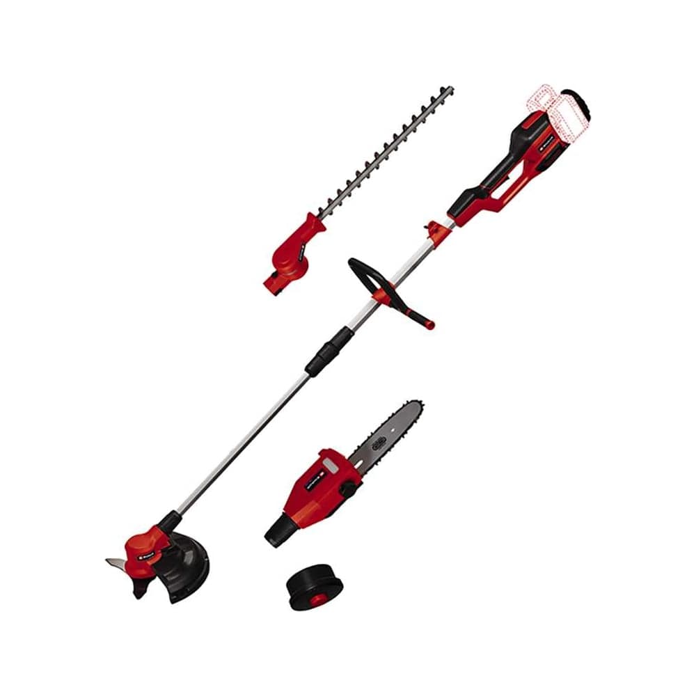 Высоторез аккумуляторный Einhell PXC GE-LM 36/4in1 Li,2х18В, коса нож/леска, кусторез, ц.пила + 2 акк. 4 Ач + двойное ЗУ 3410901SET
