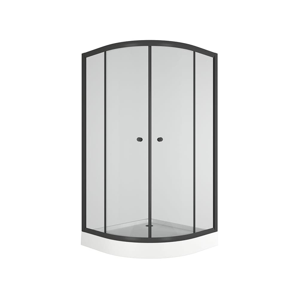 Душевой уголок BauedgeBAU Dream Hit Black с поддоном 100x100х195, прозрачное закаленное стекло, черный профиль TY0031B