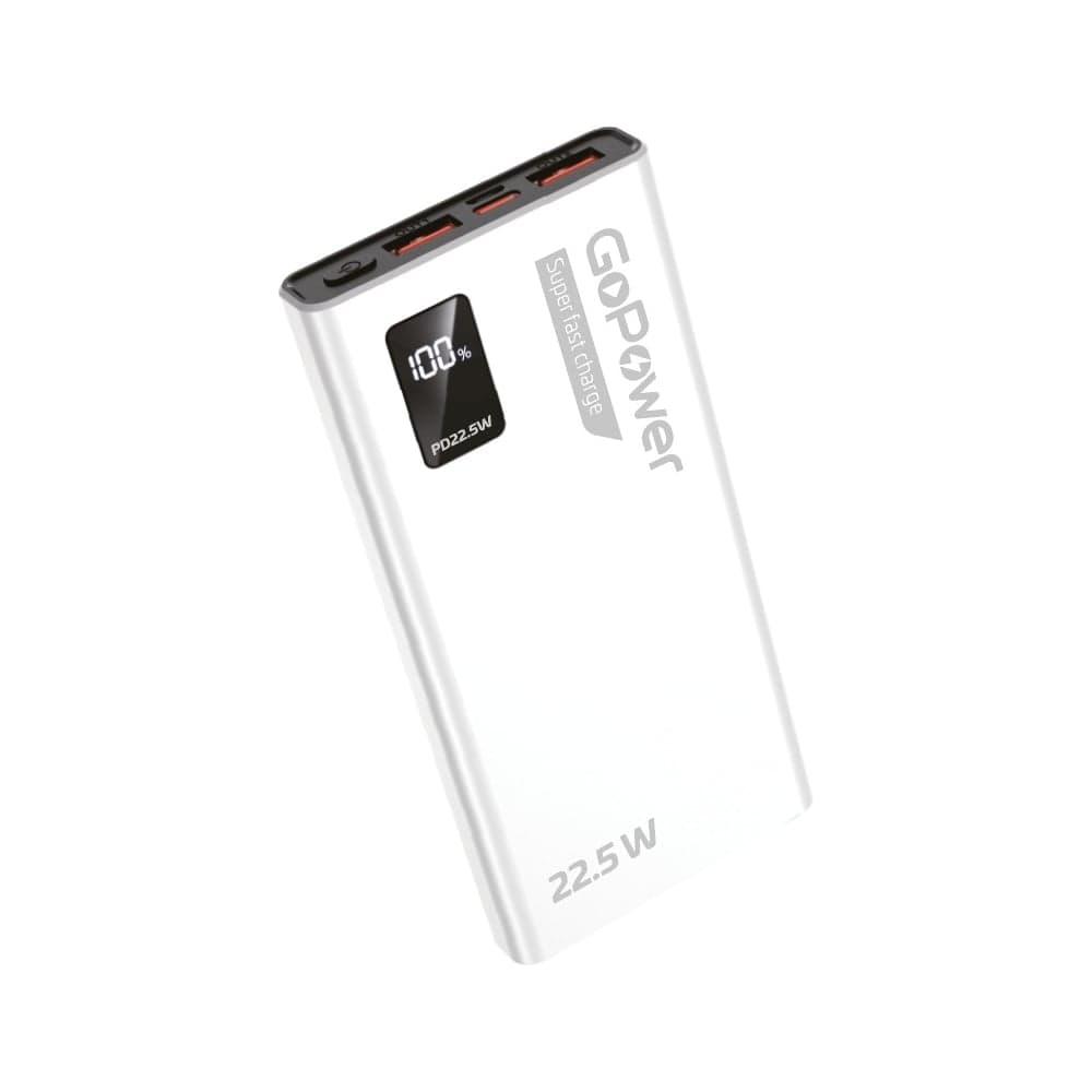 Внешний аккумулятор GoPower PB03-10 10000mAh 3.0A 22.5W 2USB/Type-C белый 00-00029658
