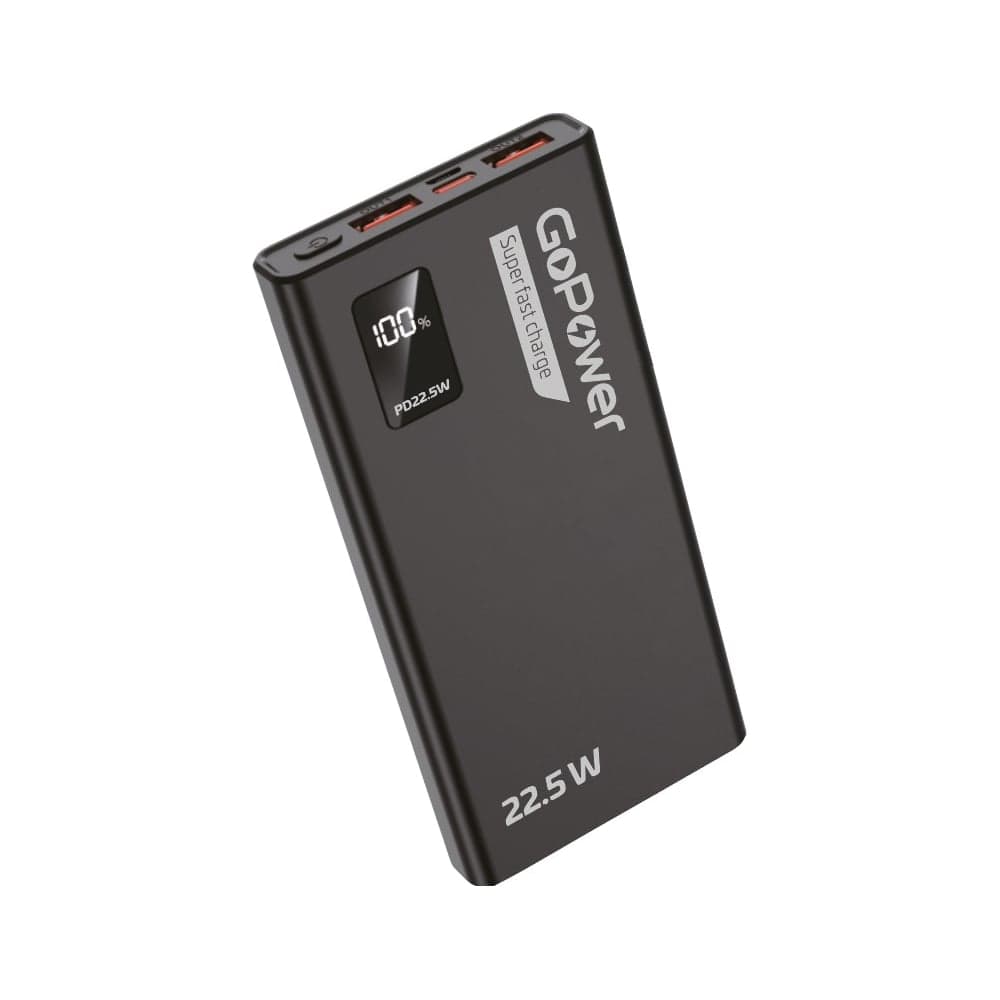 Внешний аккумулятор GoPower PB03-10 10000mAh 3.0A 22.5W 2USB/Type-C черный 00-00029659