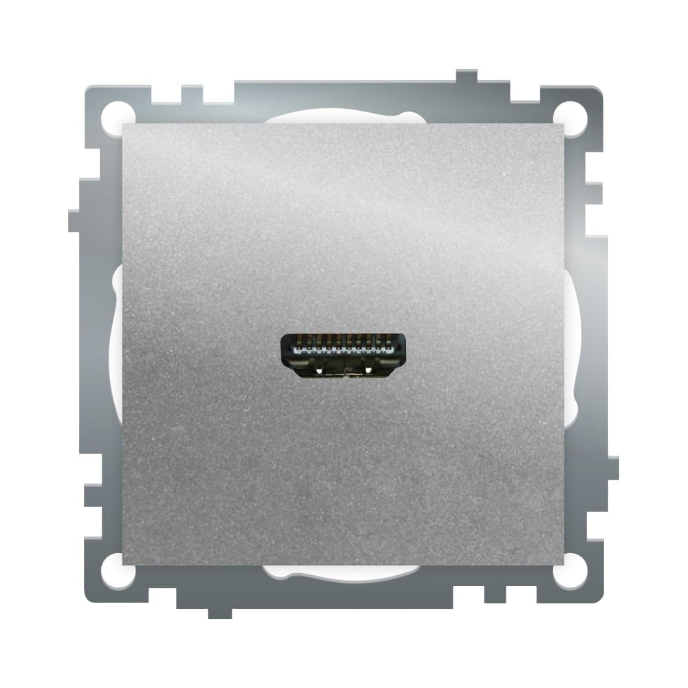 Розетка STEKKER HDMI 2.1, Type A (механизм), GLS00-7118-03, серия Катрин, серебро, 50061