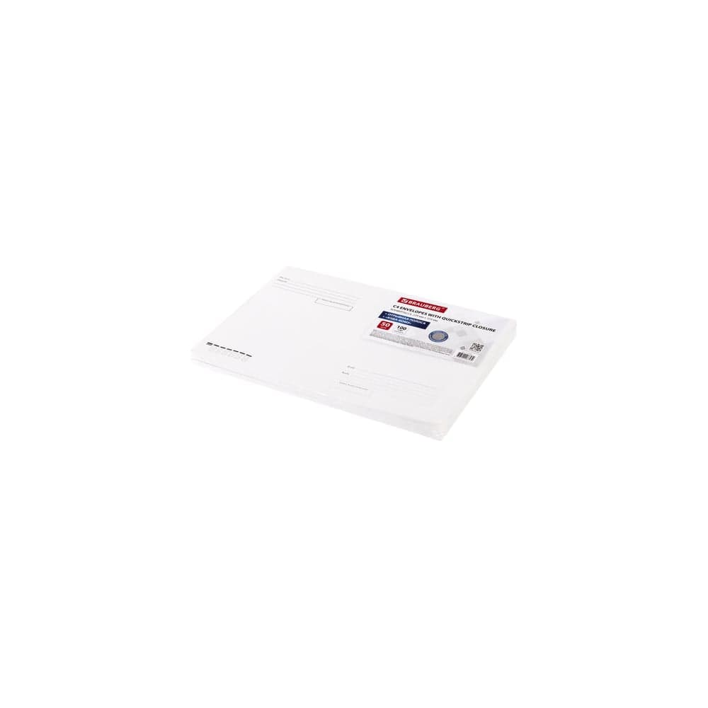 Конверты BRAUBERG С4 229х324 мм, клей "Куда-Кому" 90г/м2 комплект 50 шт, внутренняя запечатка 112178