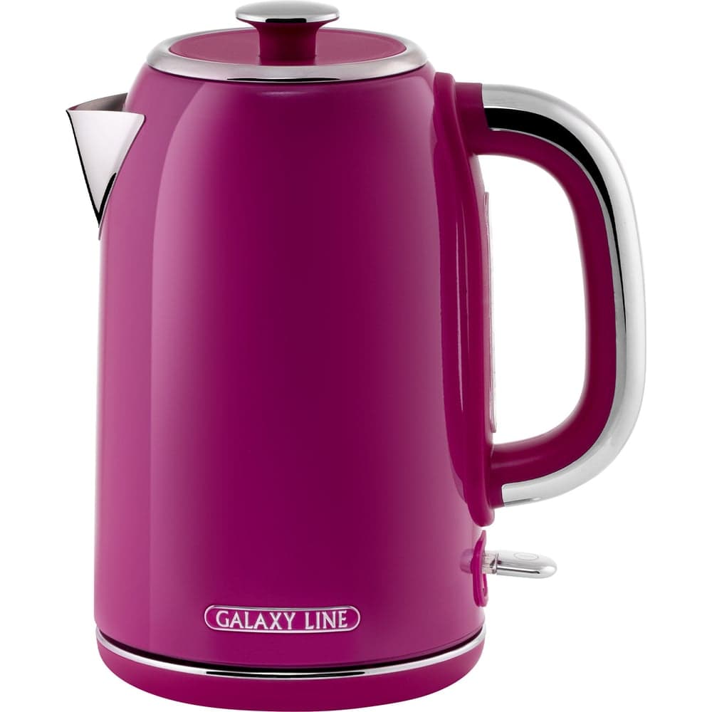 Чайник электрический Galaxy LINE GL 0346, малиновый джем, металл, 2200 Вт, 1,7 л, корпус из нержавеющей стали AISI 304, STRIX контроллер, шкала уровня воды 7010103460
