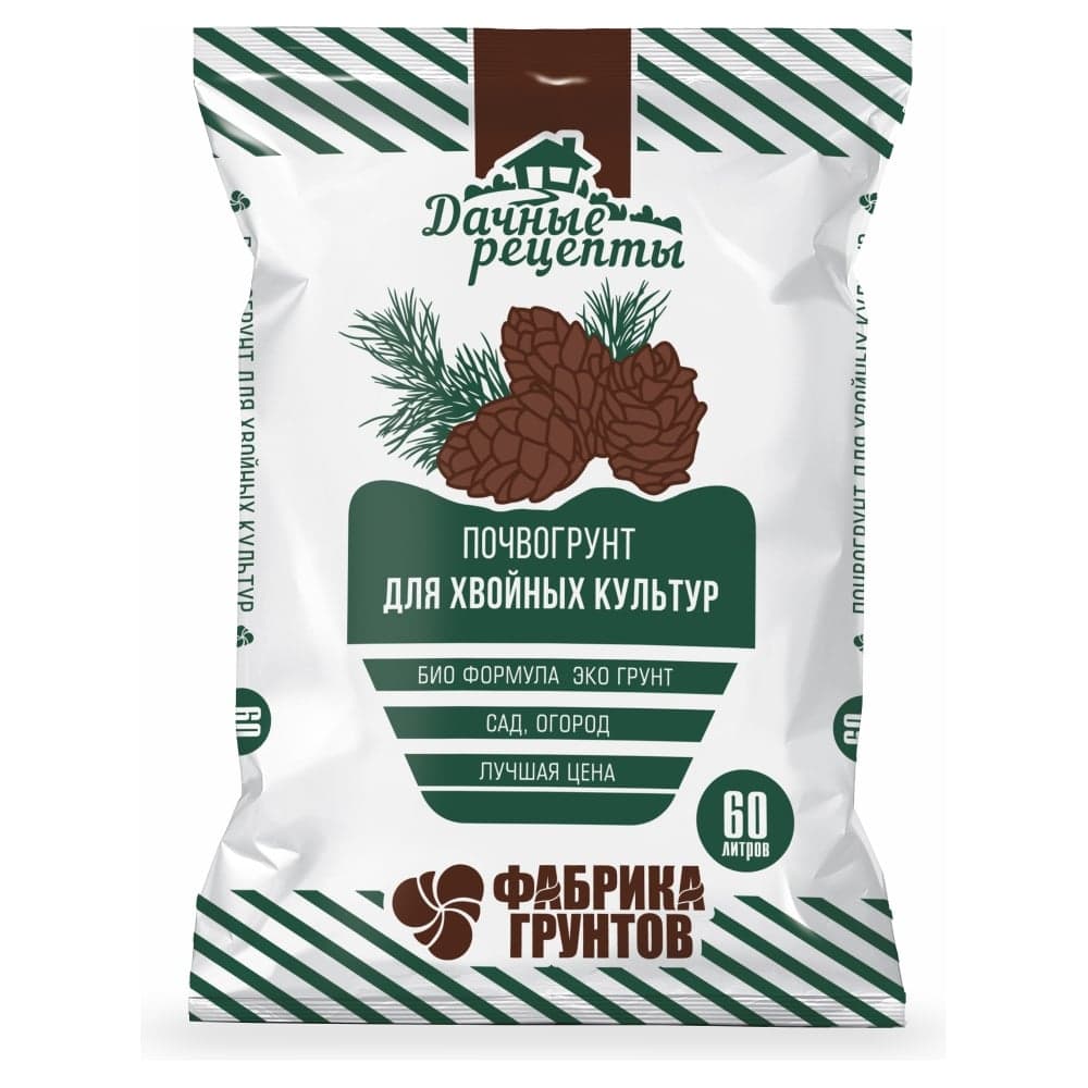 Грунт "Хвойные " Дачные рецепты 60л. Фабрика грунтов 1511