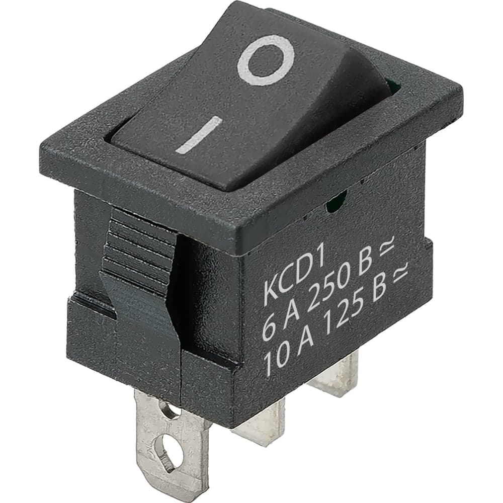 Выключатель клавишный TDM ELECTRIC KCD1-102 250В AC/DC, 1P, 6А, (3с), ON-ON, черный, Mini TDM SQ0746-0139