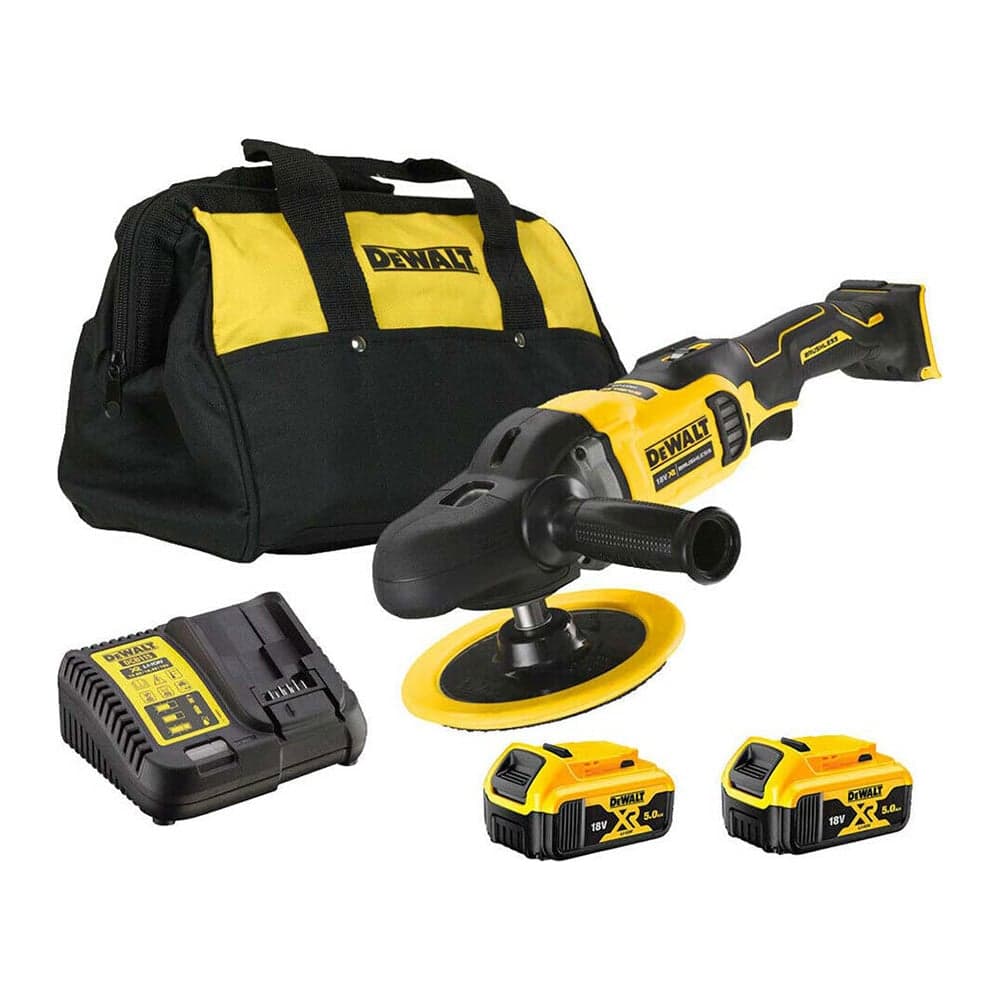 Полировальная орбитальная машина Dewalt DCM849P2, 18В, 180мм, 2 Акб, ЗУ, сумка DCM849P2-QW