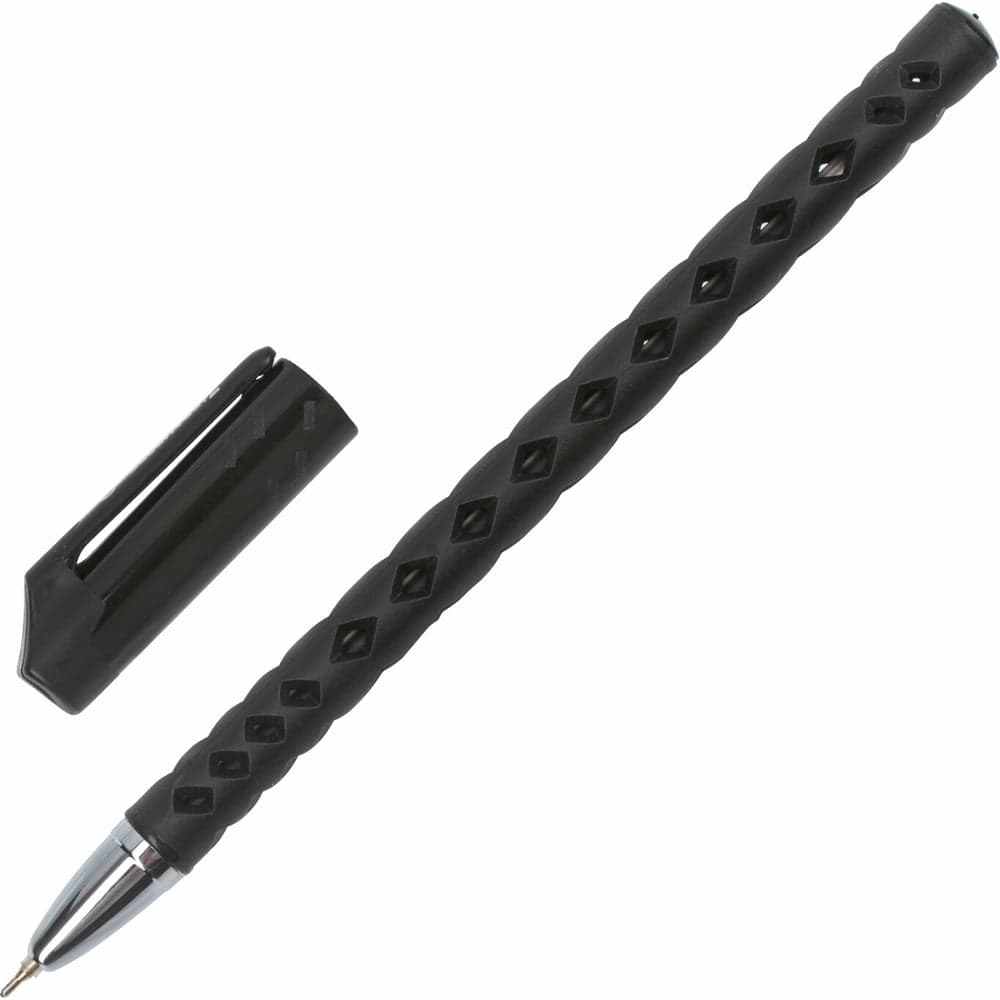Ручка 12 шт в упаковке BRAUBERG шариковая масляная Orient ЧЕРНАЯ корпус черный узел 07мм линия 035мм 143000