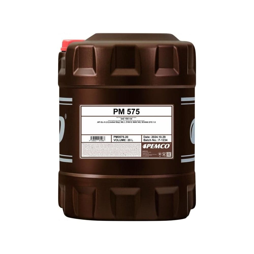 Синтетическое трансмиссионное масло PEMCO 575 75W140 20 л PM0575-20-E