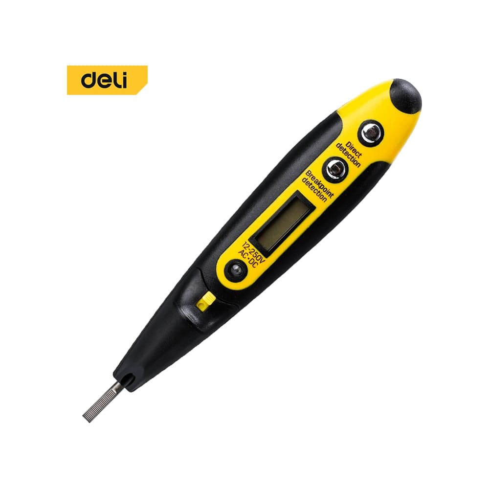 Индикаторная отвертка-тестер напряжения DELI цифровая DL8005 (12-250 В) 133444