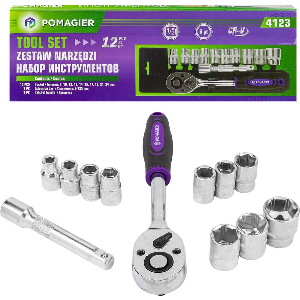 Набор инструментов POMAGIER 12 предметов, 1/2, 6 граней POM-4123(61114)