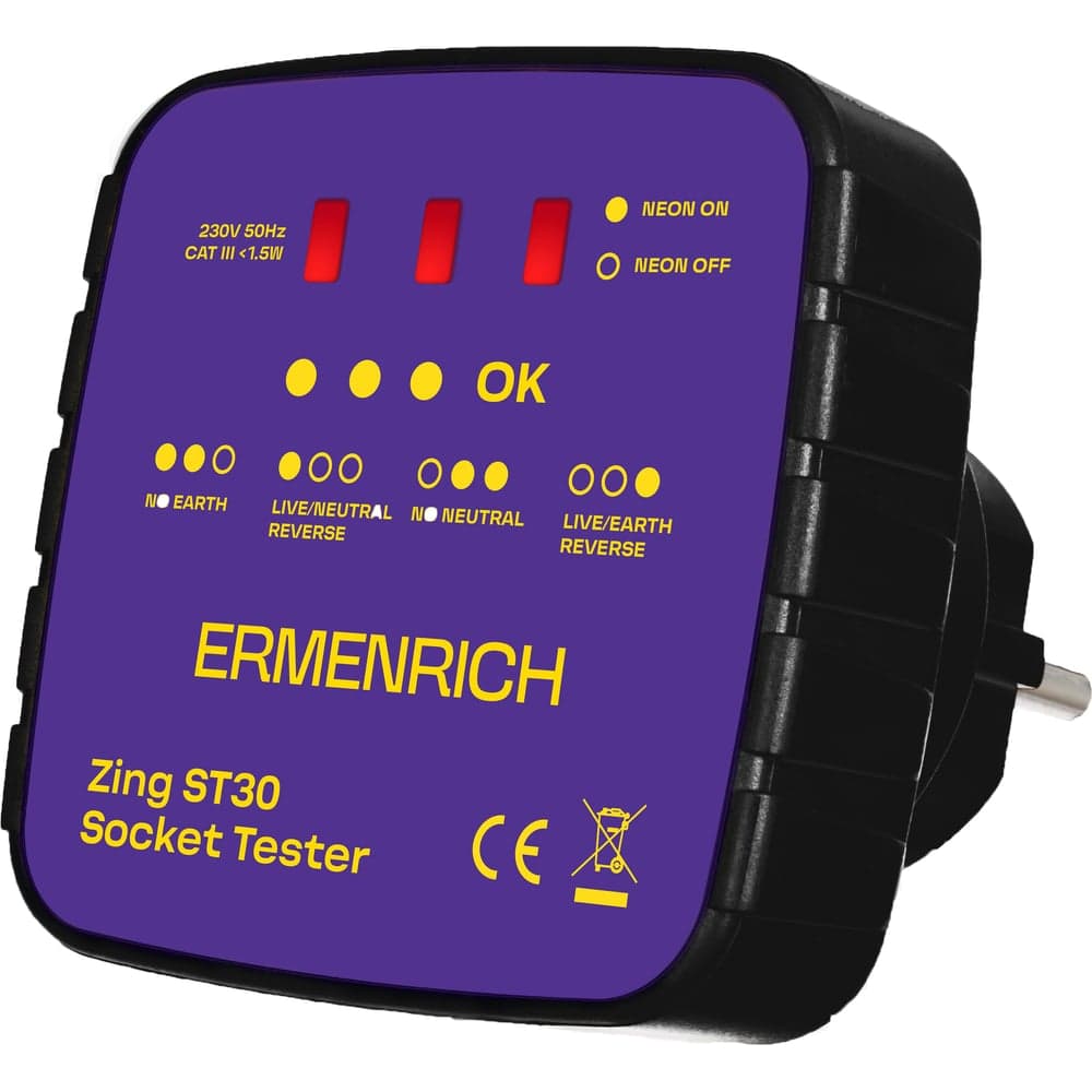 Тестер розеток Ermenrich (Эрменрих) Zing ST30 фиолетовый 83818