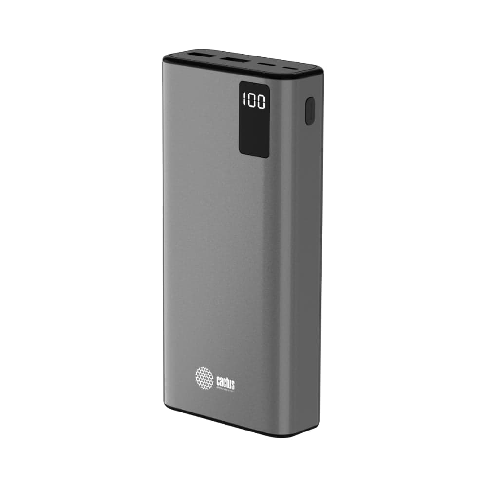 Мобильный аккумулятор CACTUS CS-PBFSFA-20000 20000mAh, 4.5A, 2xUSB-A/USB-C, серый 2032371