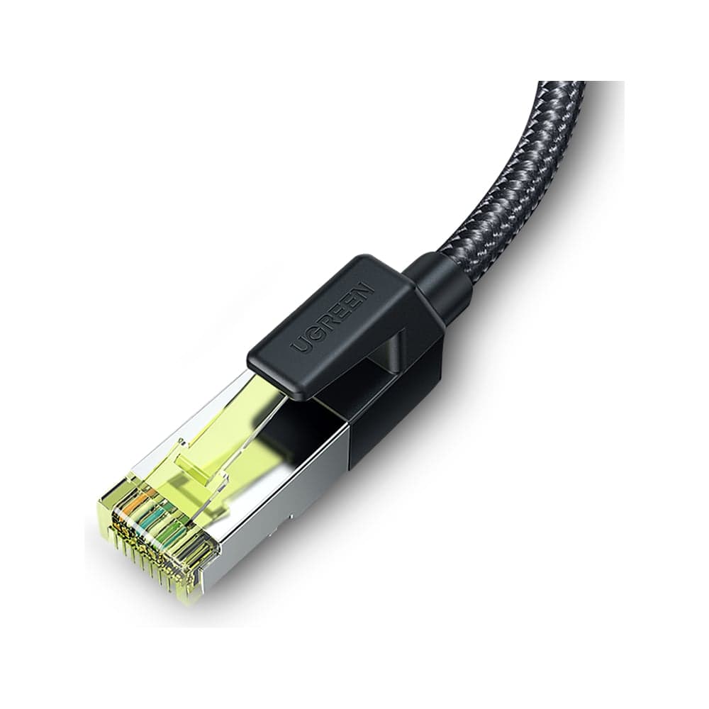 Кабель Ugreen NW150 () CAT7 Shielded Round Cable with Braided Modular Plugs. Длина: 2м. Цвет: черный 80423